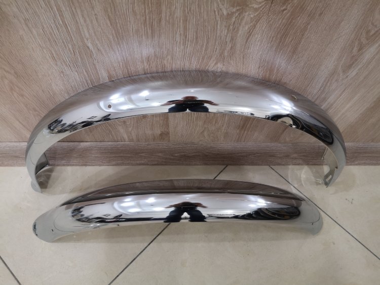 Комплект длинных крыльев Premium 80 мм серебристые хром