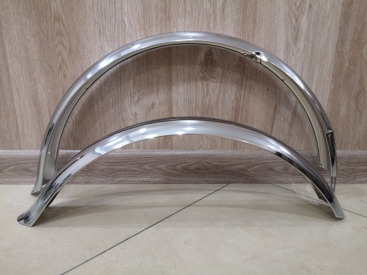 Комплект длинных крыльев Premium 80 мм серебристые хром