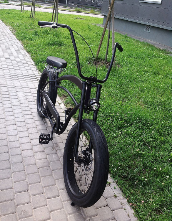 Руль высокий Чоппер черный для велосипеда