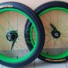 Комплект колес 24 дюйма зеленые для велосипеда
